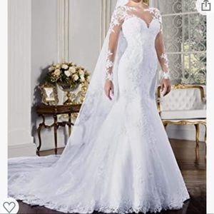 Wedding dress size 12 and in a size 14